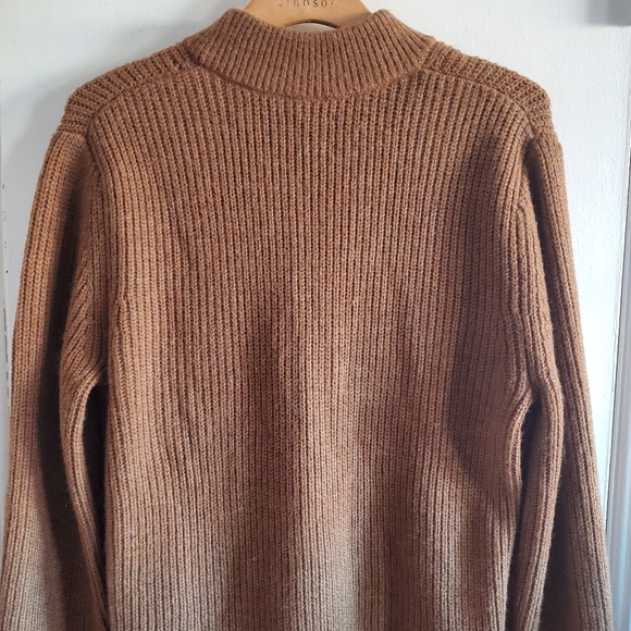 Gap Chunky Knit Mock Neck Sweater Wool Alpaca Blend Camel Brown Size M Cozy - Picture 6 of 13